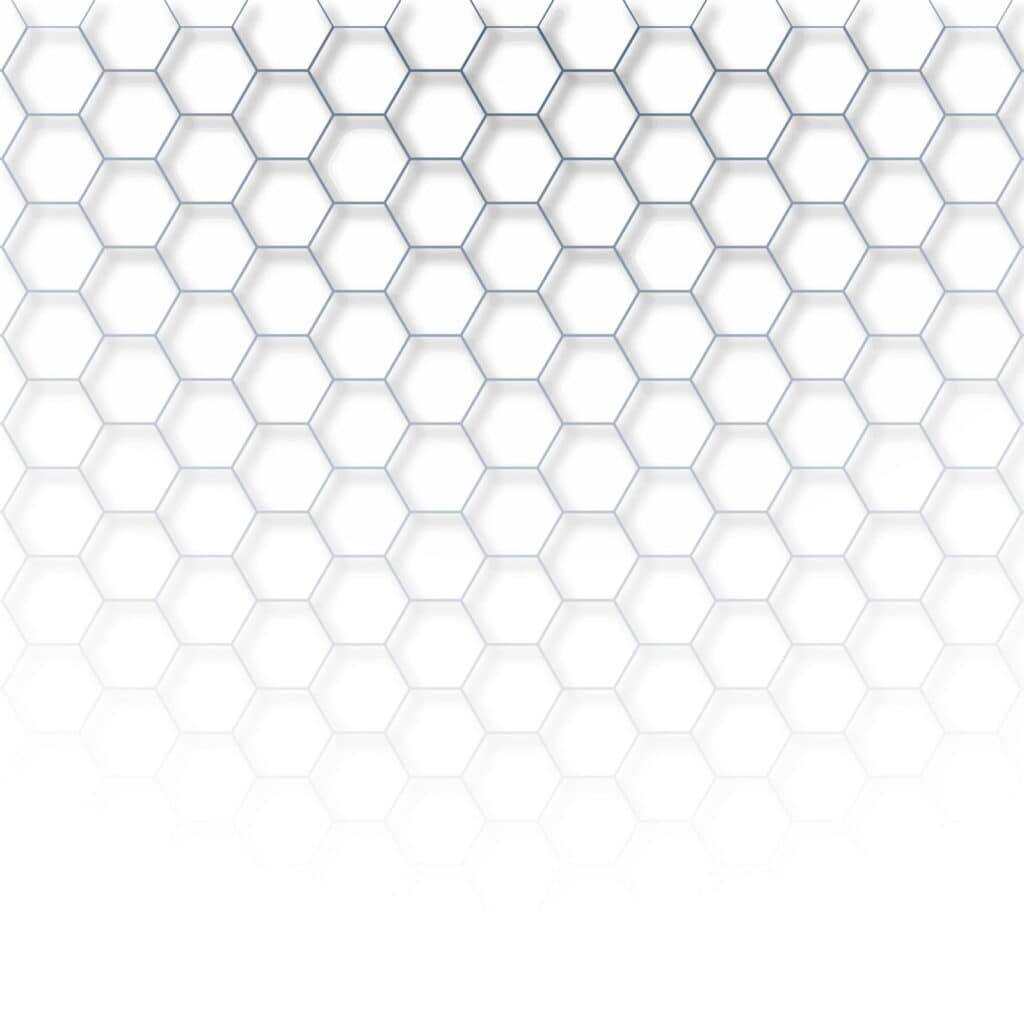 Steel hex mesh pattern for construction and industrial applications.